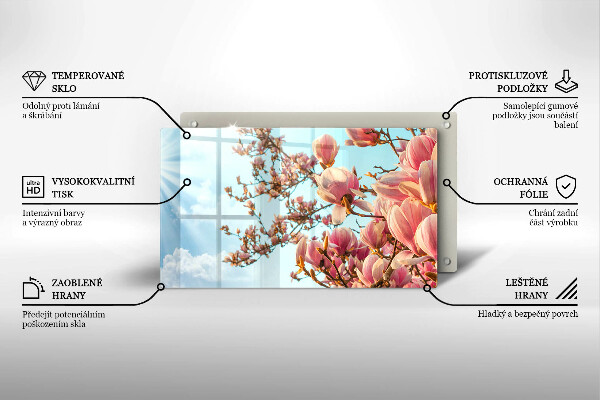 Copri piano cottura Albero di fiori rosa