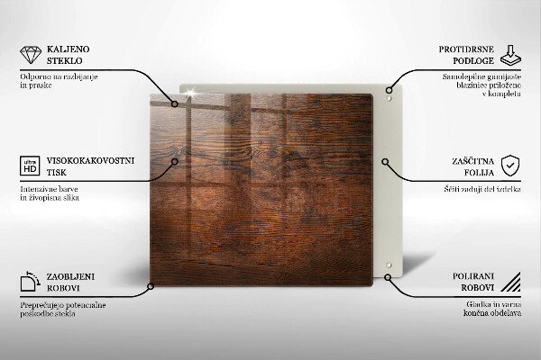 Copertura piano induzione Tavola in legno scuro