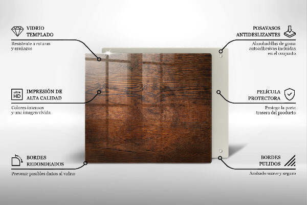 Copertura piano induzione Tavola in legno scuro