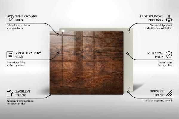 Copertura piano induzione Tavola in legno scuro