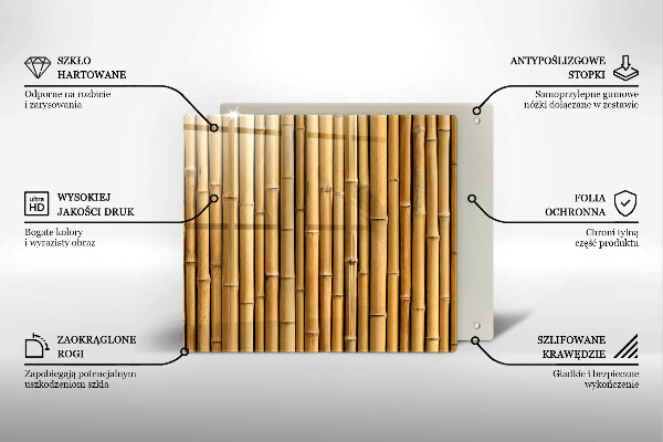 Copri piano cottura Bambù boho naturale