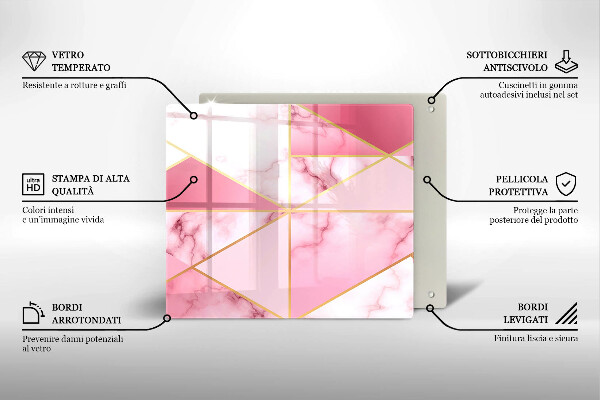 Copertura piano induzione Marmo geometrico