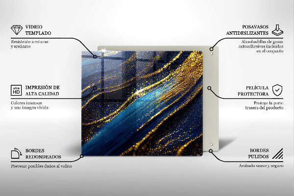 Copertura piano induzione Astrazione blu navy