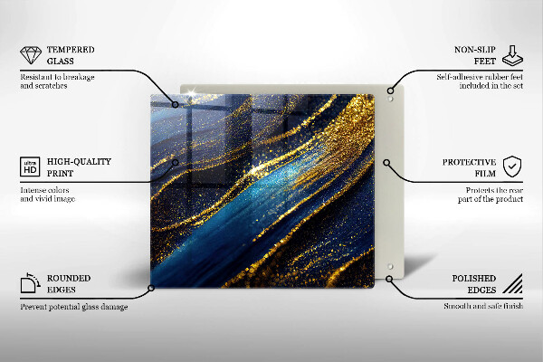 Copertura piano induzione Astrazione blu navy