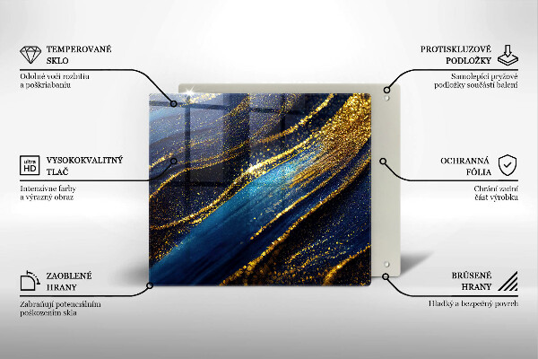 Copertura piano induzione Astrazione blu navy