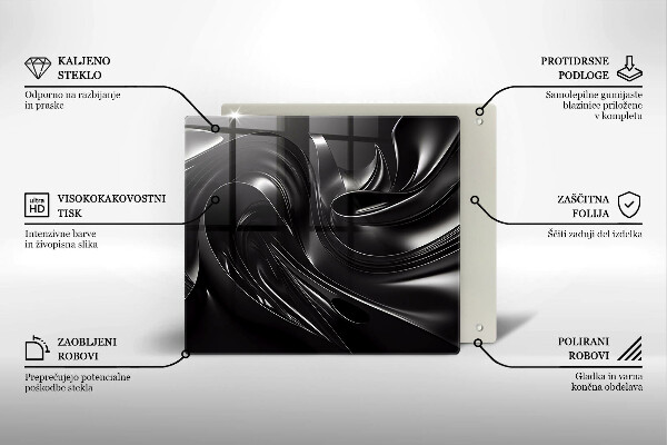 Copertura piano induzione Messa nera astratta