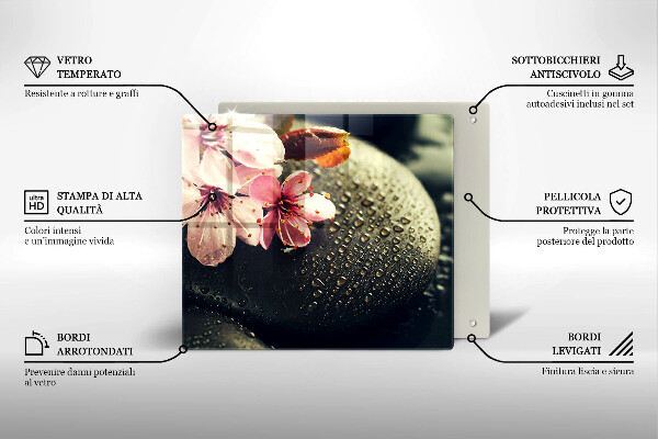 Copertura piano induzione Fiori pietre zen