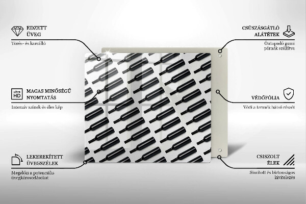Copri piano cucina Bottiglie di vino nere