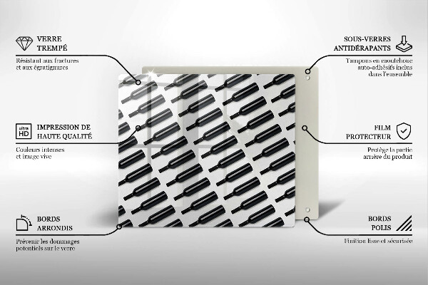 Copri piano cucina Bottiglie di vino nere
