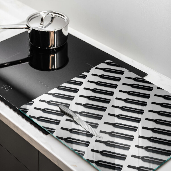 Copri piano cucina Bottiglie di vino nere