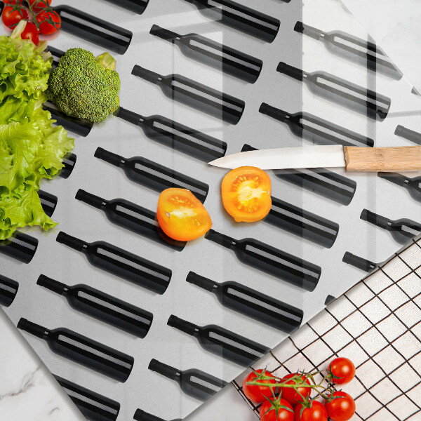 Copri piano cucina Bottiglie di vino nere