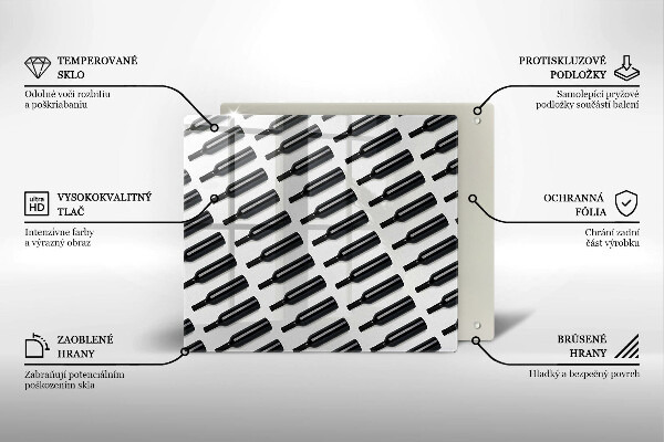 Copri piano cucina Bottiglie di vino nere