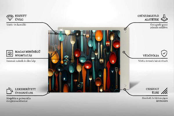 Copri piano cucina Cucchiai e forchette colorati