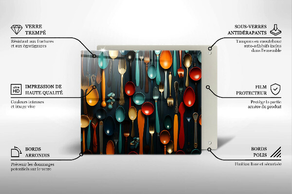 Copri piano cucina Cucchiai e forchette colorati