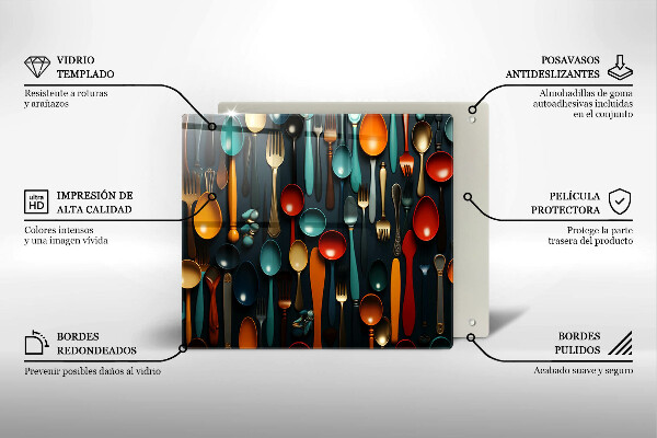 Copri piano cucina Cucchiai e forchette colorati