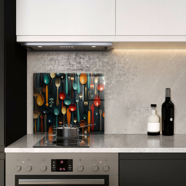 Copri piano cucina Cucchiai e forchette colorati