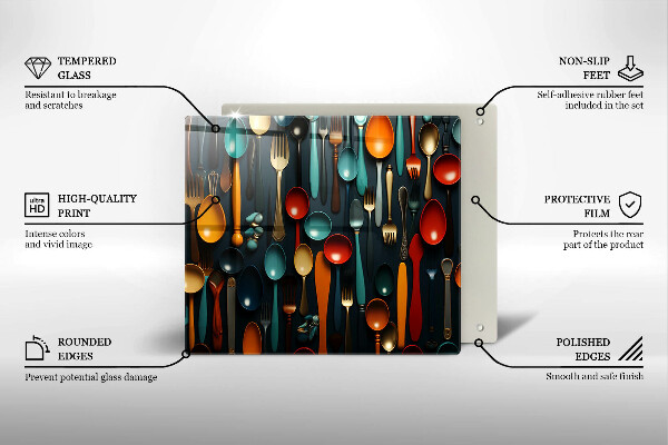 Copri piano cucina Cucchiai e forchette colorati