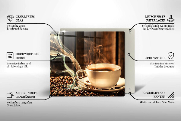 Copri piano cucina Tazza e chicchi di caffè