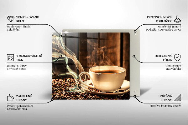 Copri piano cucina Tazza e chicchi di caffè