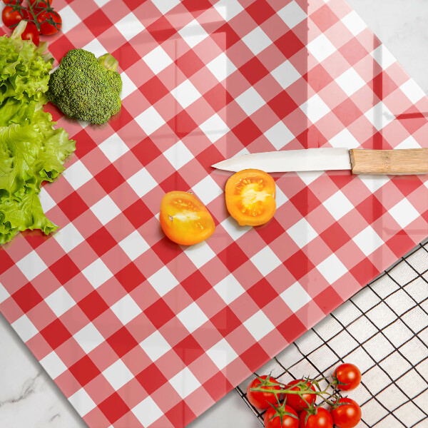 Copertura piano induzione Motivo a quadretti rossi e bianchi