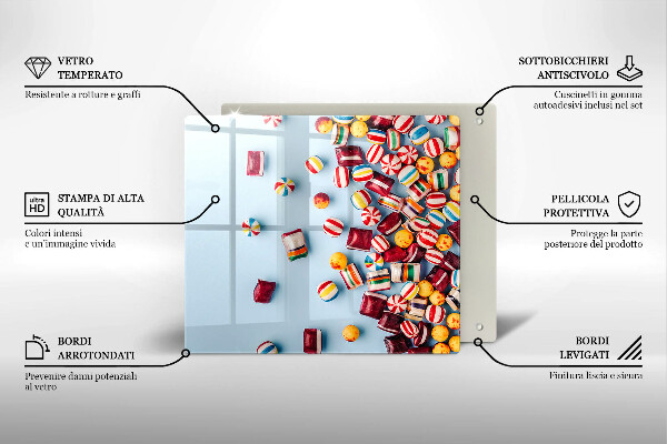 Copri piano cottura Caramelle colorate