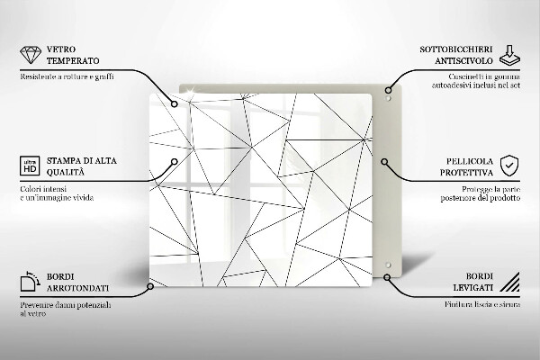 Copri piano cottura Triangoli bianchi
