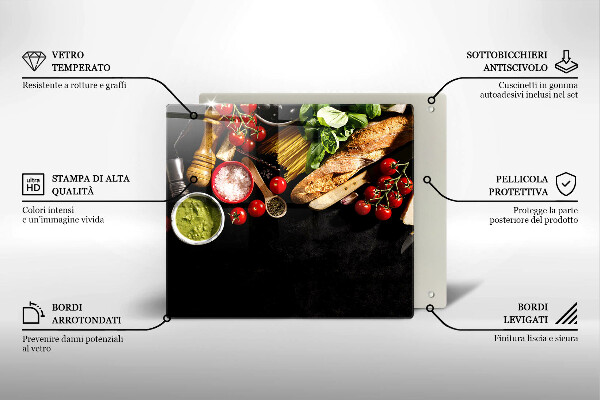Copertura piano cottura Ingredienti e spezie italiani