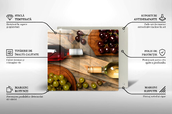 Copertura piano induzione Bottiglie di vino e uva