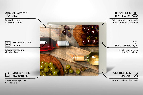 Copertura piano induzione Bottiglie di vino e uva