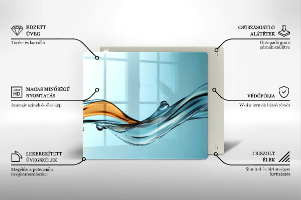 Copertura piano induzione Acqua su sfondo blu