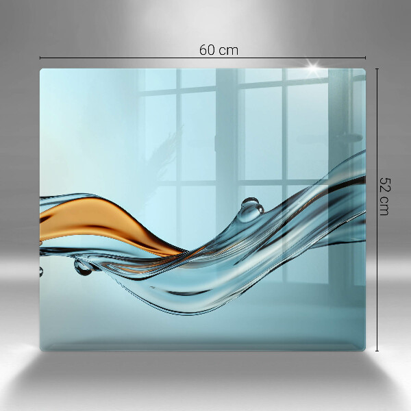 Copertura piano induzione Acqua su sfondo blu