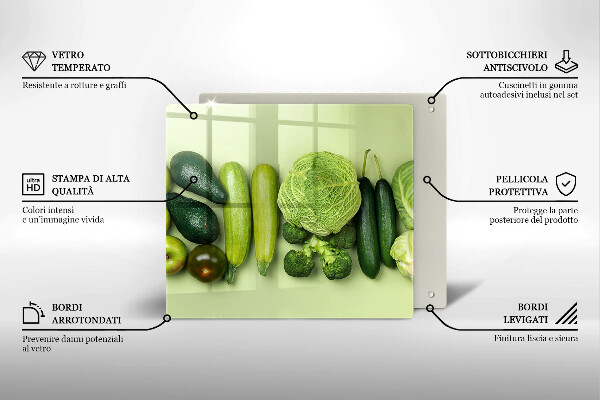 Copertura piano induzione Frutta e verdura verde