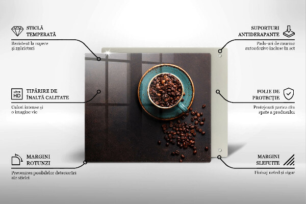 Proteggi piano induzione Una tazza di chicchi di caffè