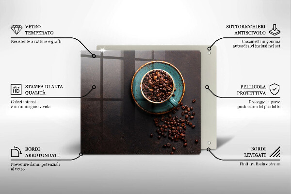 Proteggi piano induzione Una tazza di chicchi di caffè