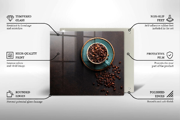 Proteggi piano induzione Una tazza di chicchi di caffè