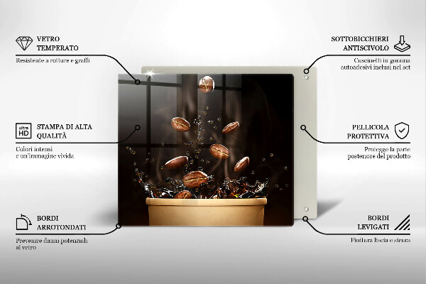 Copertura piano induzione Chicchi di caffè caldi