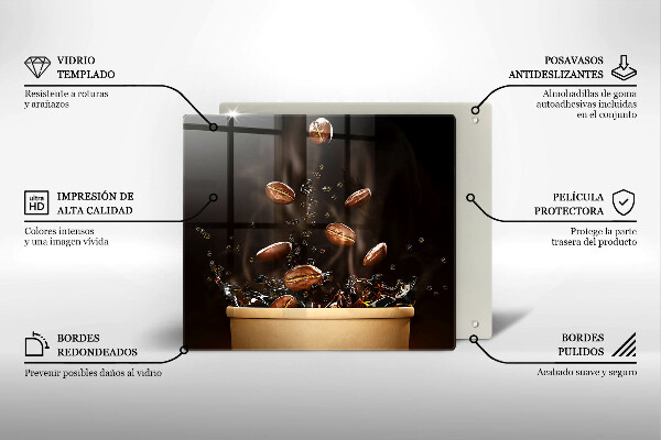 Copertura piano induzione Chicchi di caffè caldi