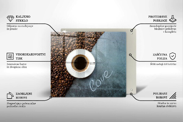 Copertura piano induzione Chicchi e tazza di caffè