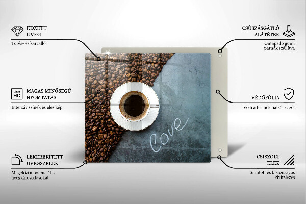 Copertura piano induzione Chicchi e tazza di caffè