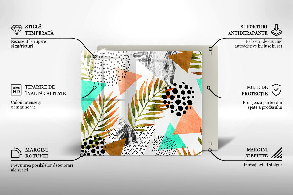 Copri piano cottura Modello di foglie Boho