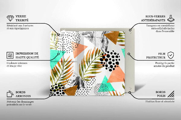 Copri piano cottura Modello di foglie Boho