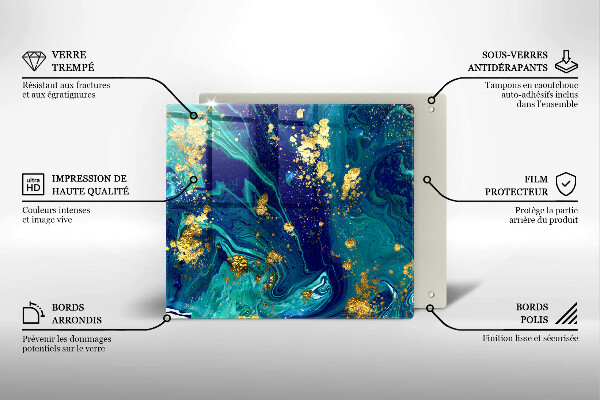 Copri piano cottura Astrazione con l'oro