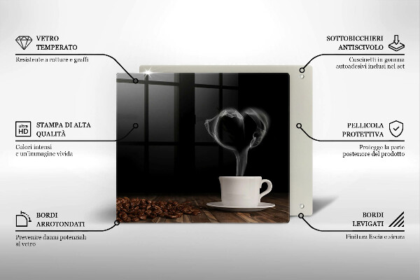 Copri piano cottura Cuore della tazza di caffè