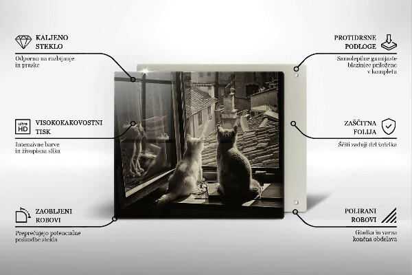 Copri piano cottura Città e finestra dei gatti