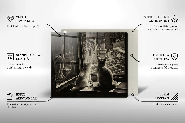 Copri piano cottura Città e finestra dei gatti
