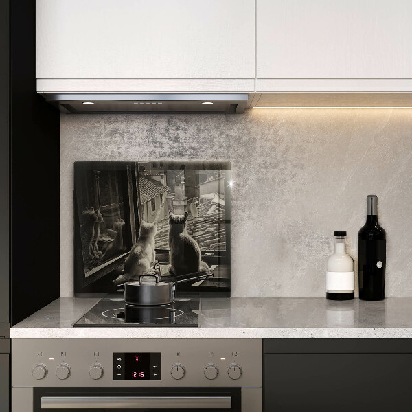 Copri piano cottura Città e finestra dei gatti