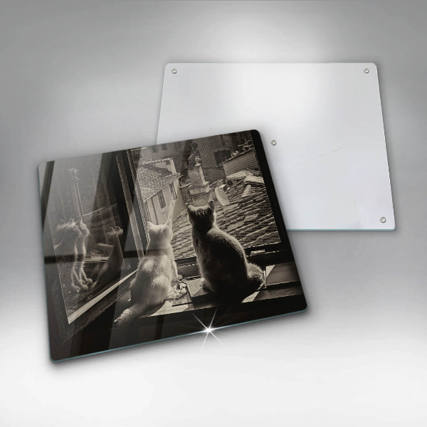 Copri piano cottura Città e finestra dei gatti