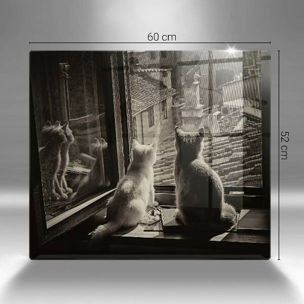 Copri piano cottura Città e finestra dei gatti