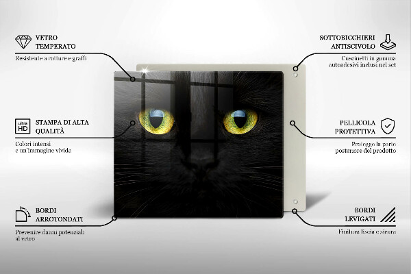Copri piano cottura Occhi di gatto animale