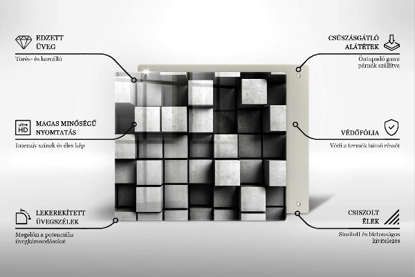 Copertura piano induzione Quadrati astratti 3D